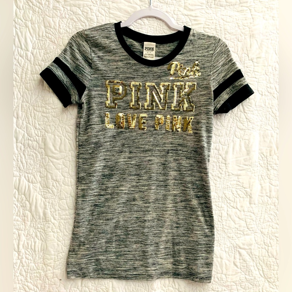 🖤Pink by Victoria Secrets‎ T Shirt Sequin🖤🖤🖤🖤
